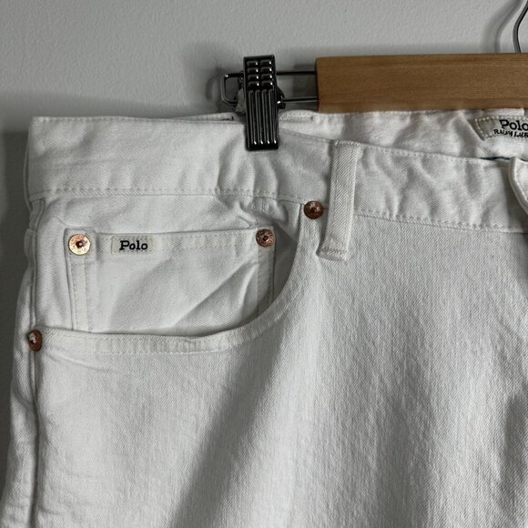 Polo Ralph Lauren Jeans Mens 40x30 White Varick Slim Straight Denim Pants RL - Picture 3 of 12